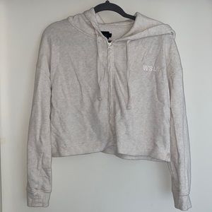 WSLY | Cream zip up sweatshirt